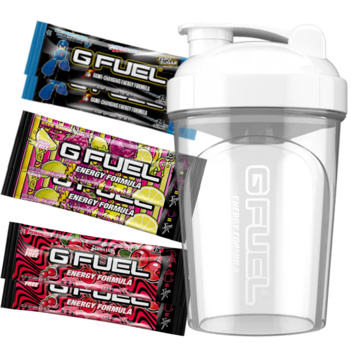 شيكر جي فيول ابيض شفاف مع 6 اظراف 500مل.